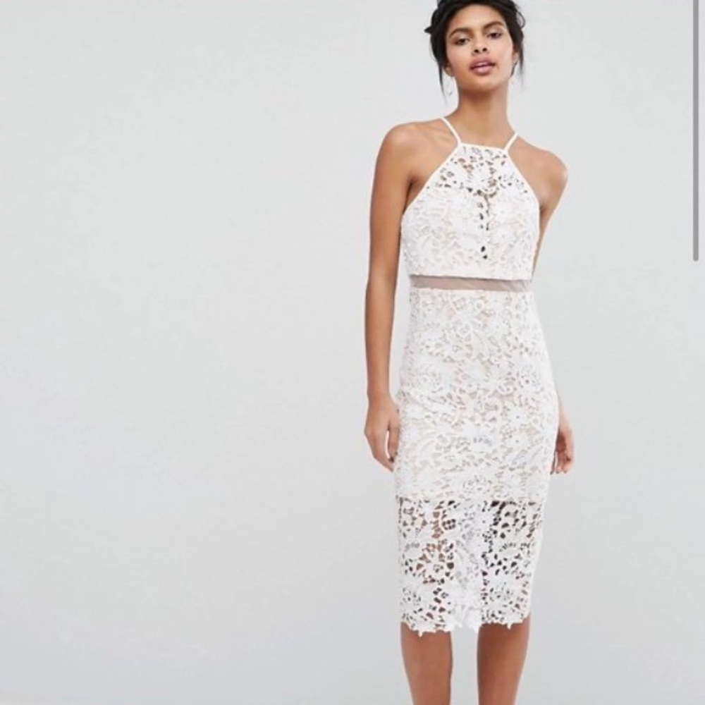 Perfect white lace Midi dress